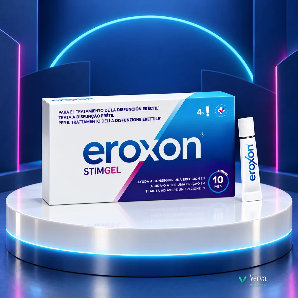 Eroxon StimGel em exposição, caixa e tubo