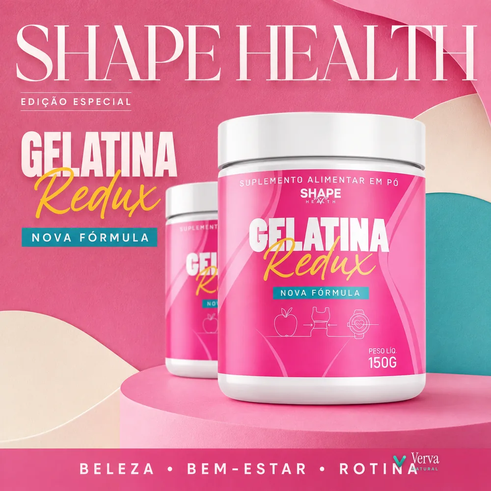 Gelatina Redux em capa de revista Shape Health, nova fórmula