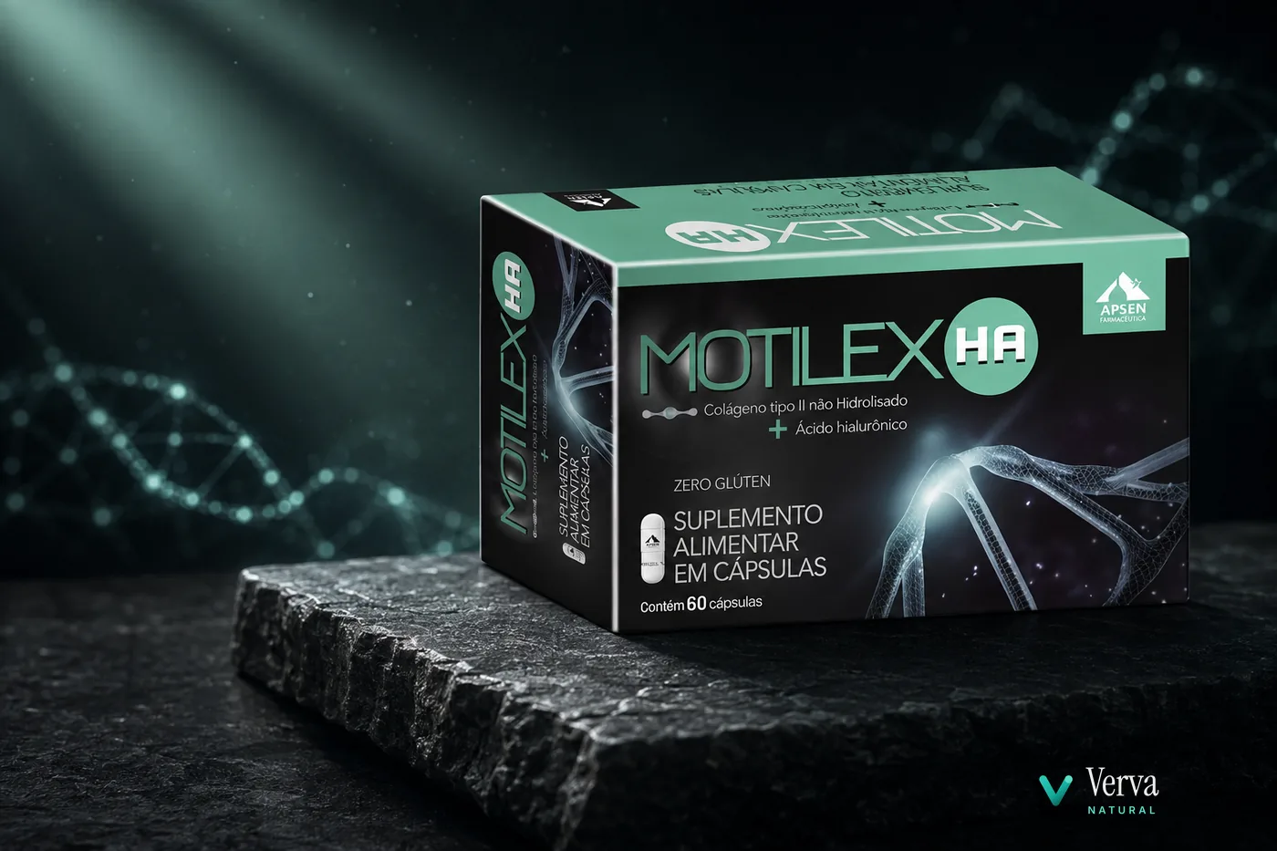Motilex HA colágeno tipo II em luz cinematográfica