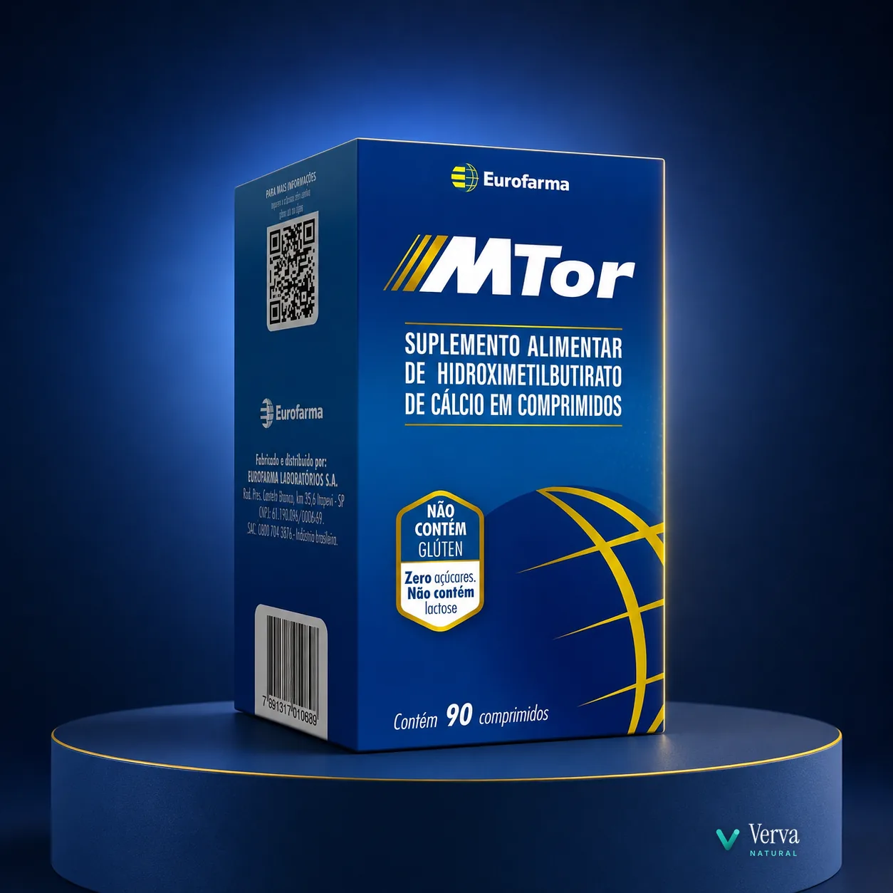 Embalagem de mTOR HMB em fundo neutro de estúdio