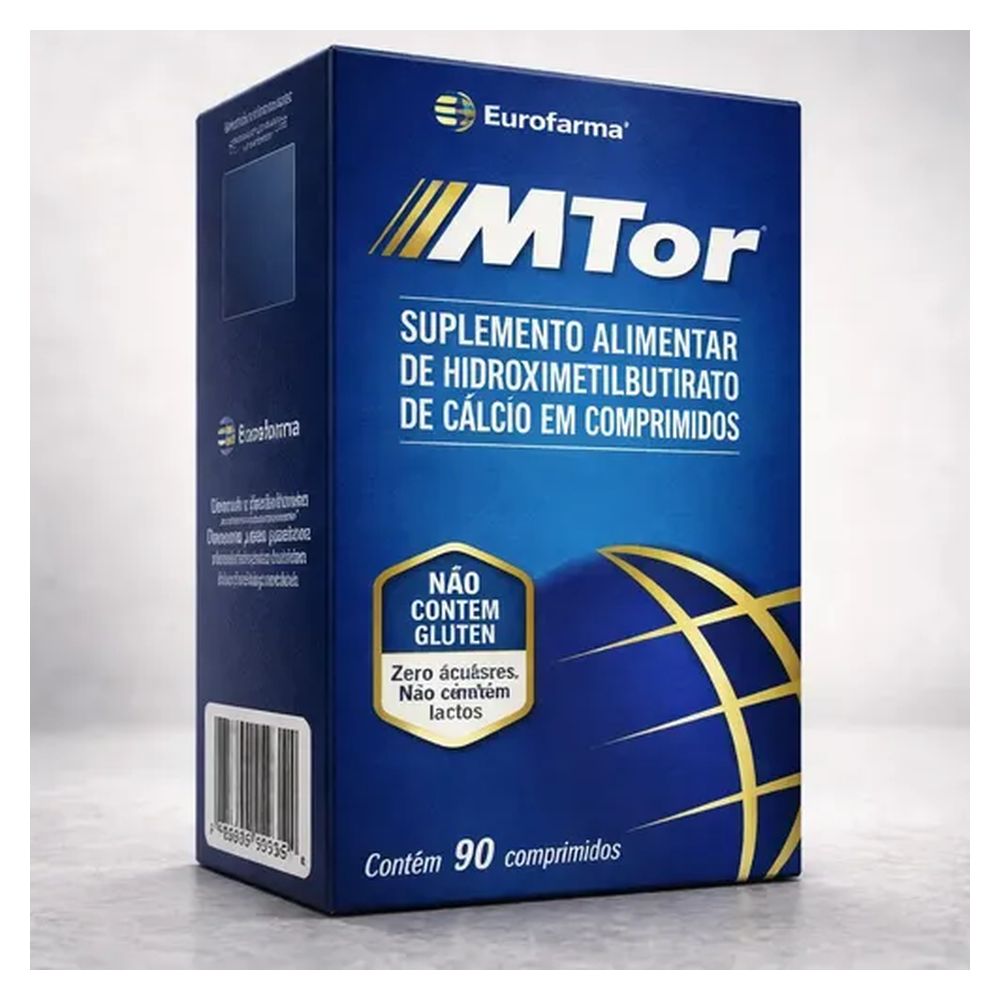 mTOR HMB — caixa vista de ângulo