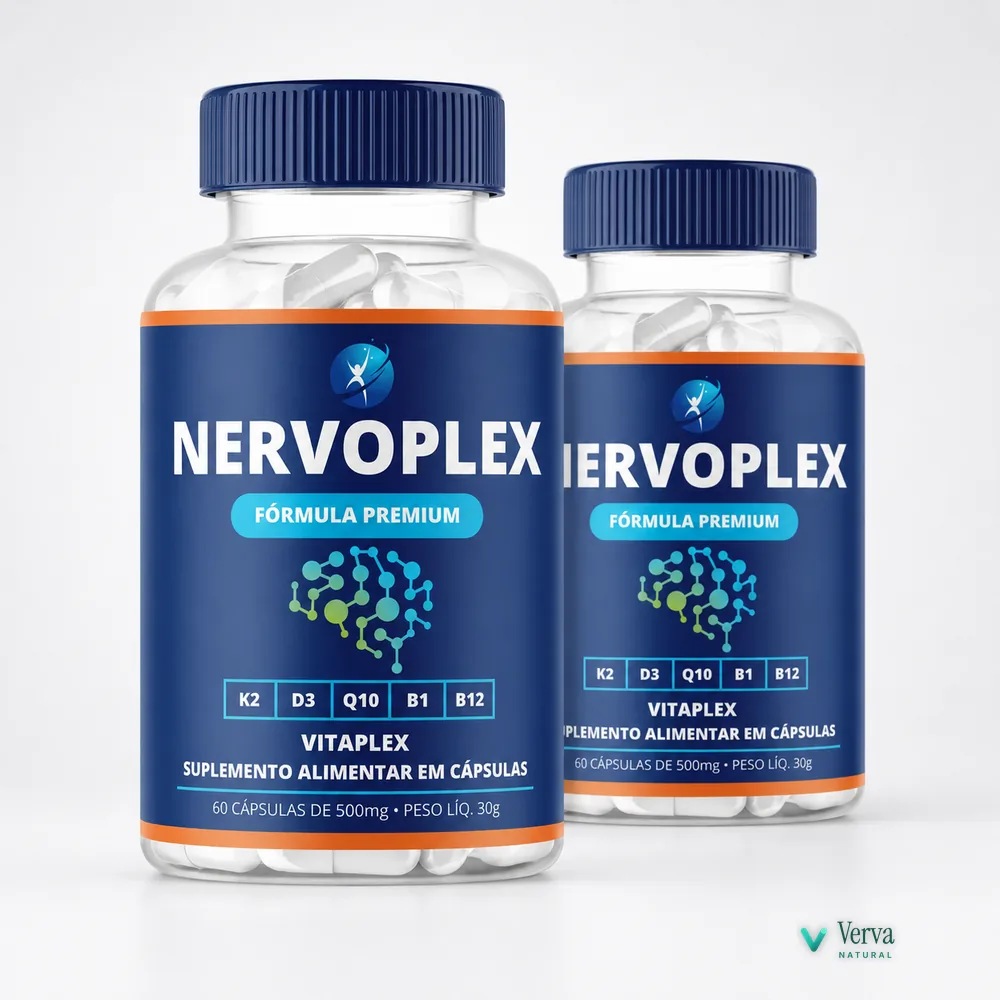 Nervoplex — Complexo com B1, B12, D3, K2 e Coenzima Q10 — Verva Natural