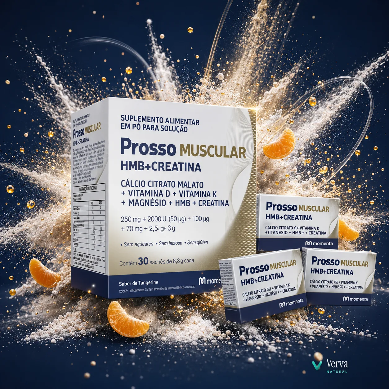 Prosso Muscular + Creatina — HMB em Sachê — Verva Natural